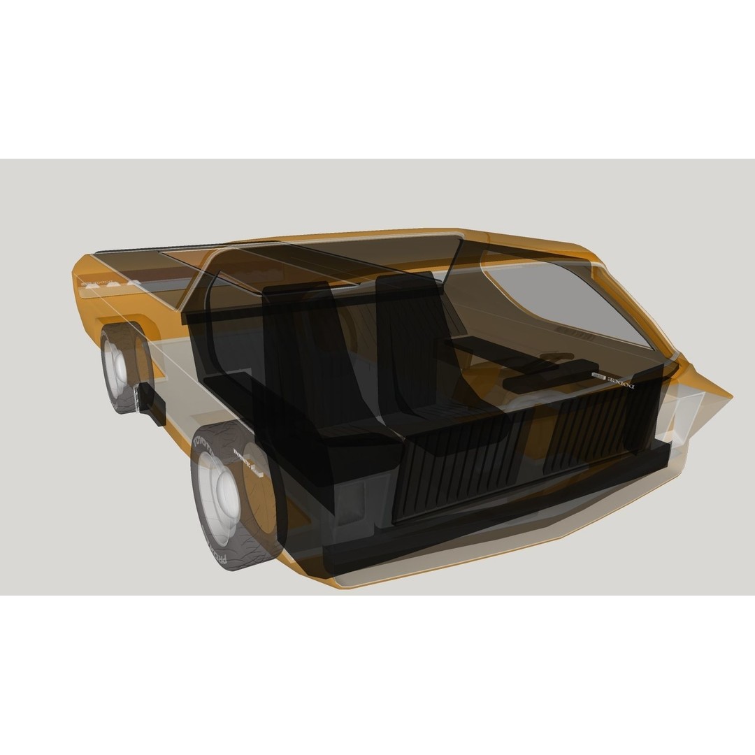 Dodge Deora 3D Model – Low Poly Concept Car, FBX, OBJ, V-Ray - View 10