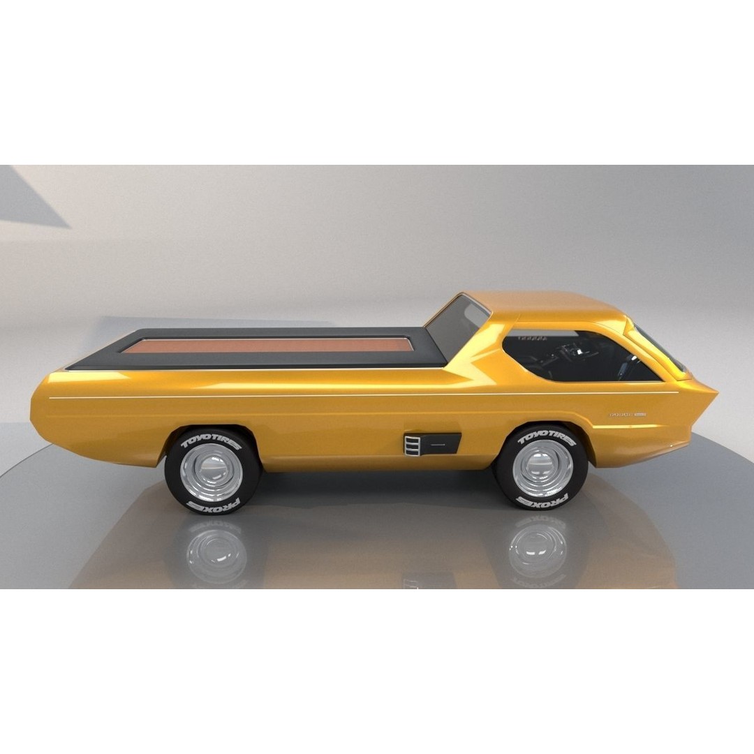 Dodge Deora 3D Model – Low Poly Concept Car, FBX, OBJ, V-Ray - View 4