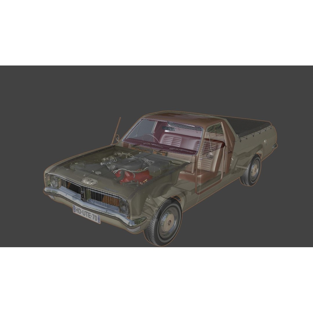 Holden HG Ute Kingswood 1970 3D Model – High Detail Game Asset, FBX