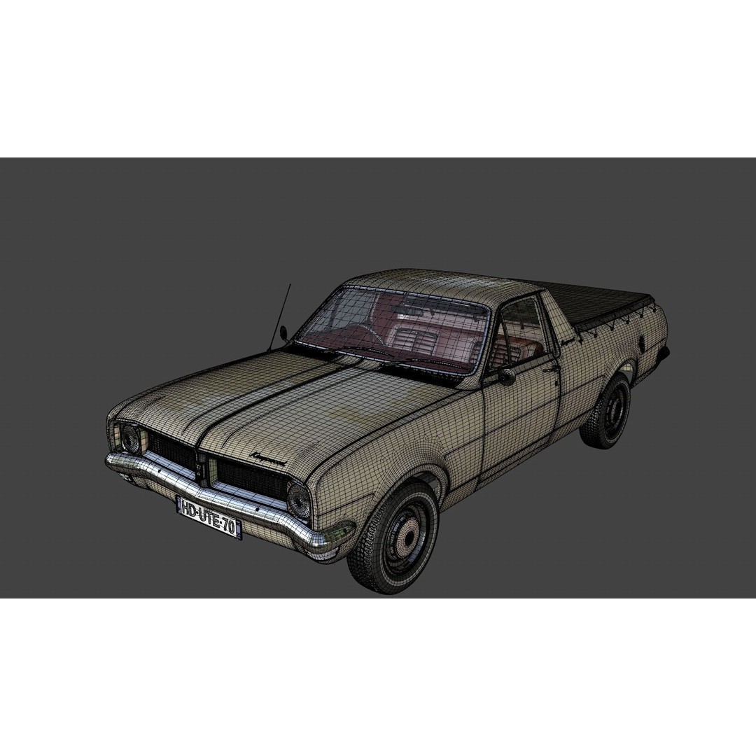 Holden HG Ute Kingswood 1970 3D Model – High Detail Game Asset, FBX - View 28
