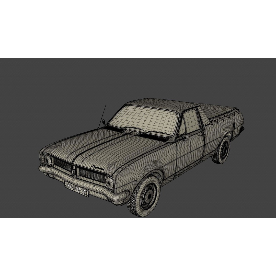 Holden HG Ute Kingswood 1970 3D Model – High Detail Game Asset, FBX - View 29