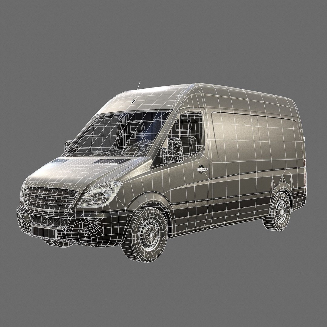 Delivery Van 3D Model – Low Poly Game Asset, FBX, PBR Textures