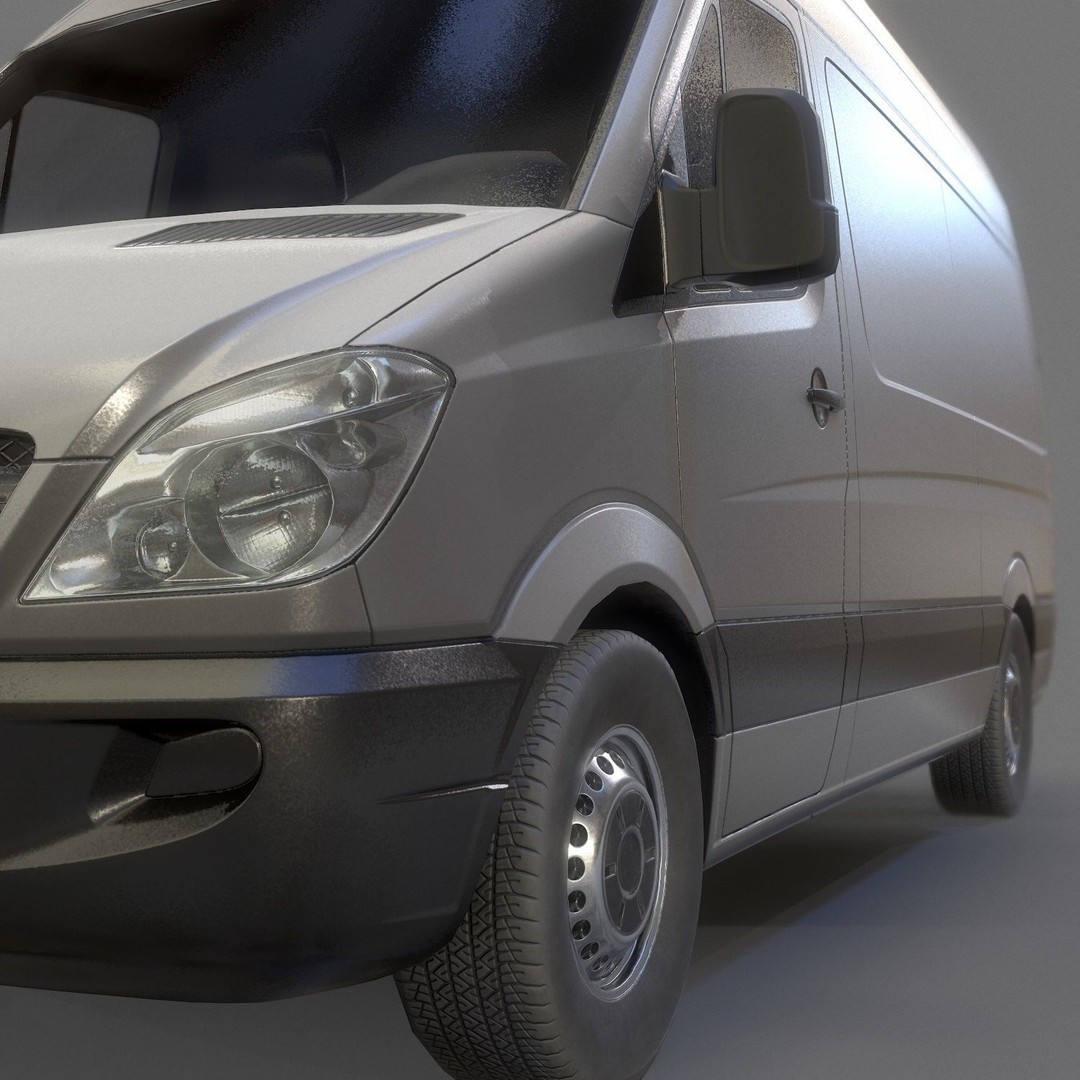 Delivery Van 3D Model – Low Poly Game Asset, FBX, PBR Textures - View 11