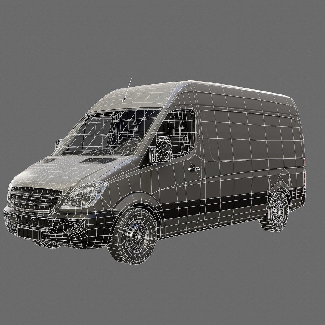 Delivery Van 3D Model – Low Poly Game Asset, FBX, PBR Textures - View 13