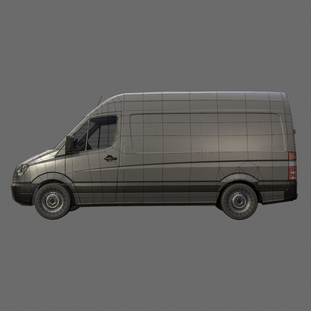 Delivery Van 3D Model – Low Poly Game Asset, FBX, PBR Textures - View 14
