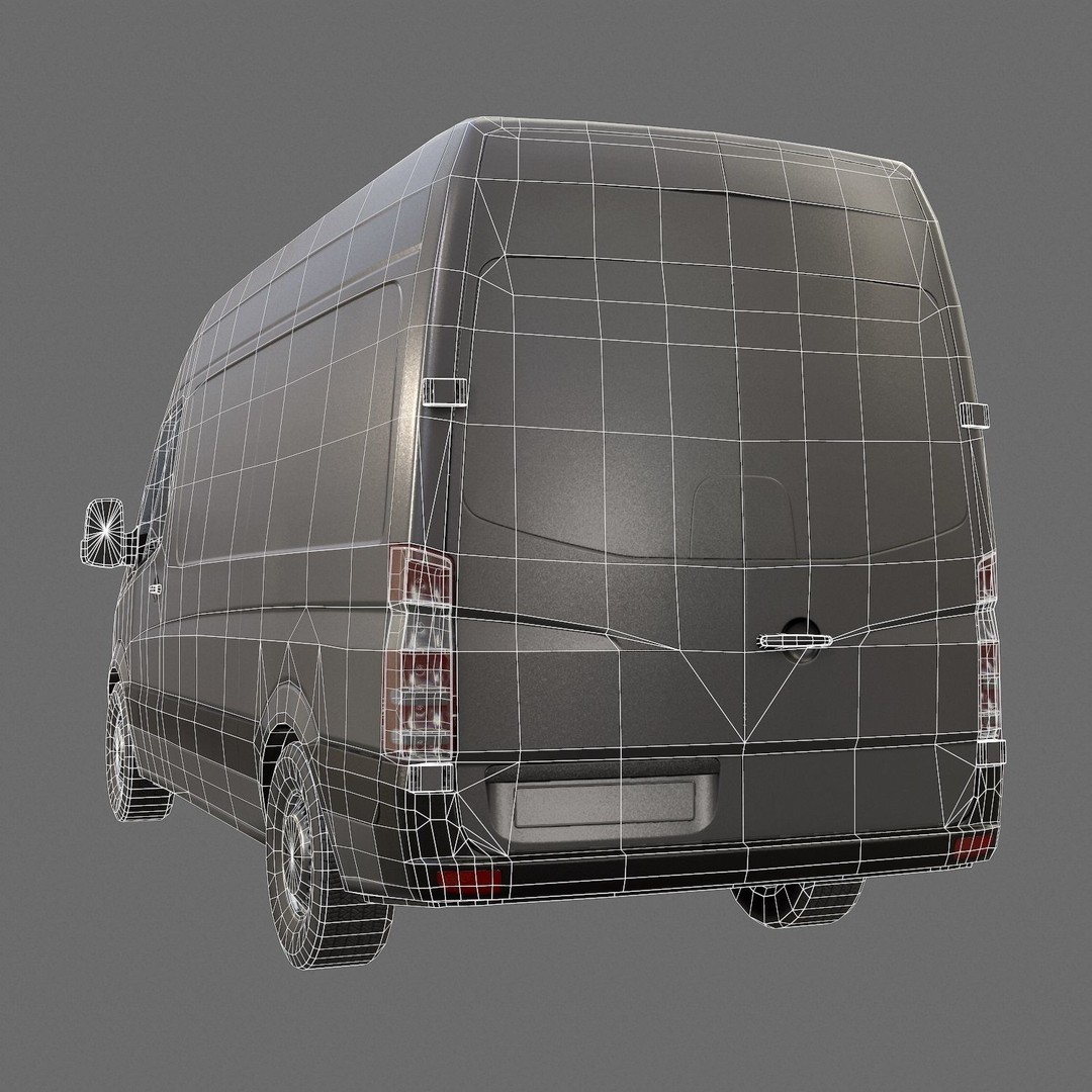 Delivery Van 3D Model – Low Poly Game Asset, FBX, PBR Textures - View 16