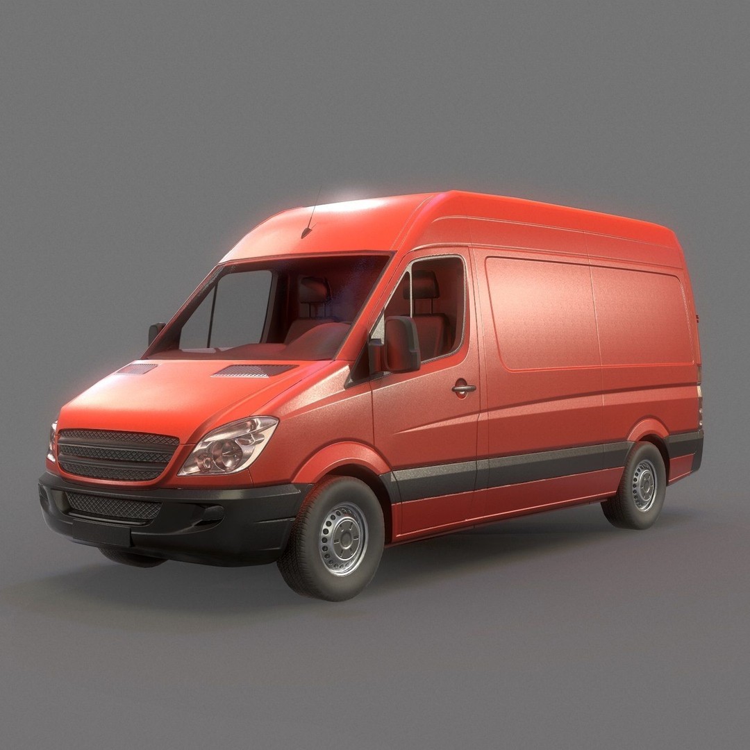 Delivery Van 3D Model – Low Poly Game Asset, FBX, PBR Textures - View 19