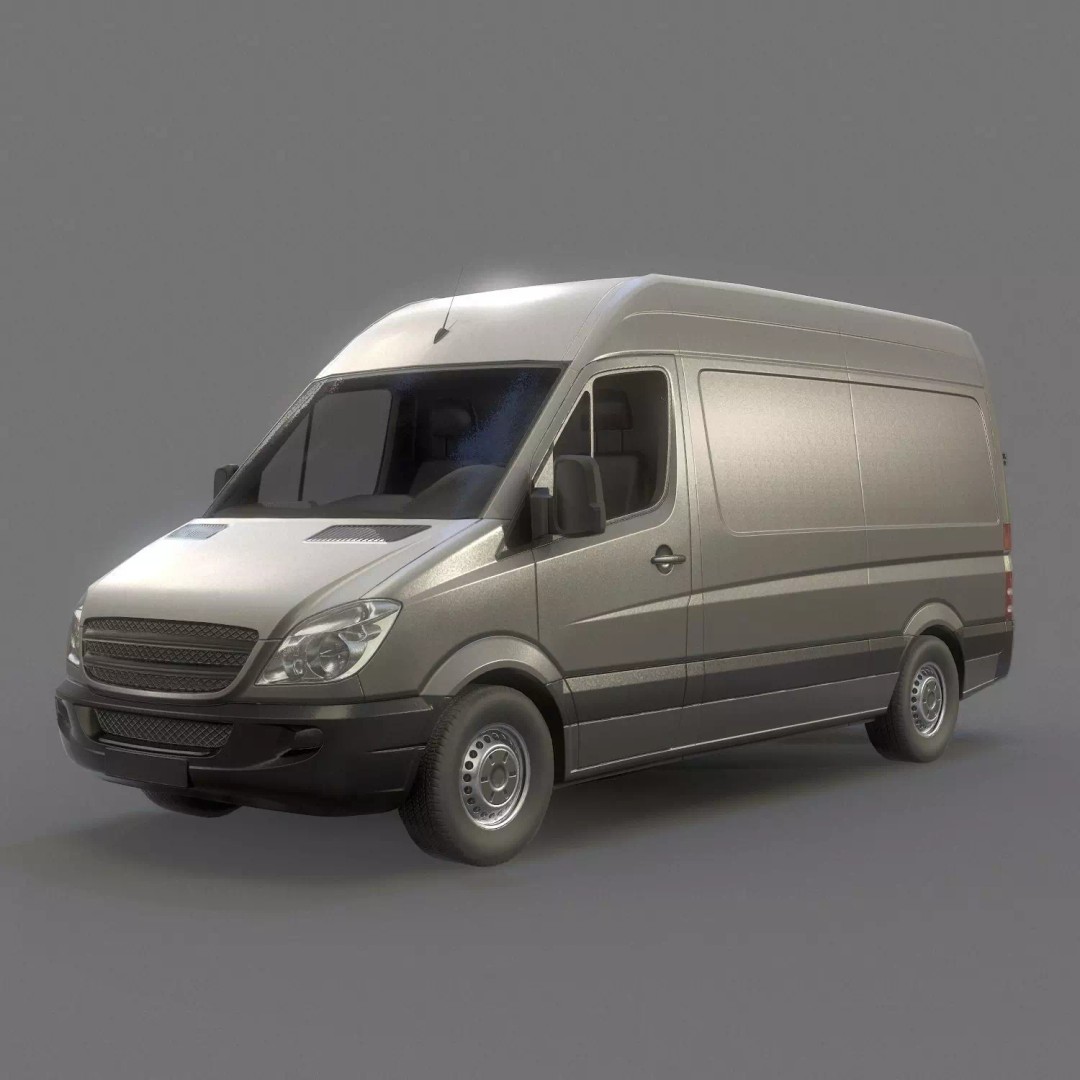 Delivery Van 3D Model – Low Poly Game Asset, FBX, PBR Textures - View 2