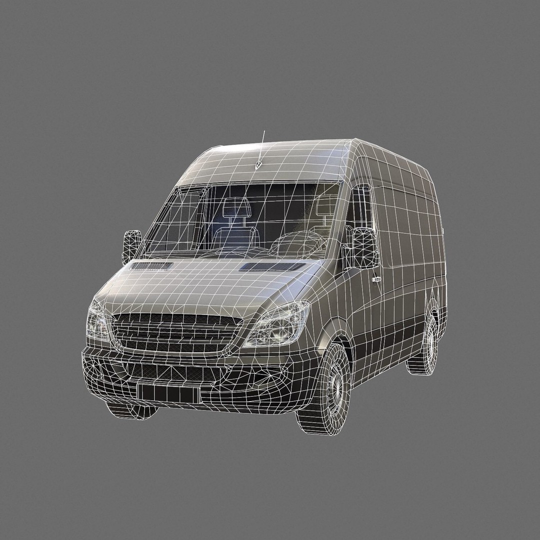 Delivery Van 3D Model – Low Poly Game Asset, FBX, PBR Textures - View 23