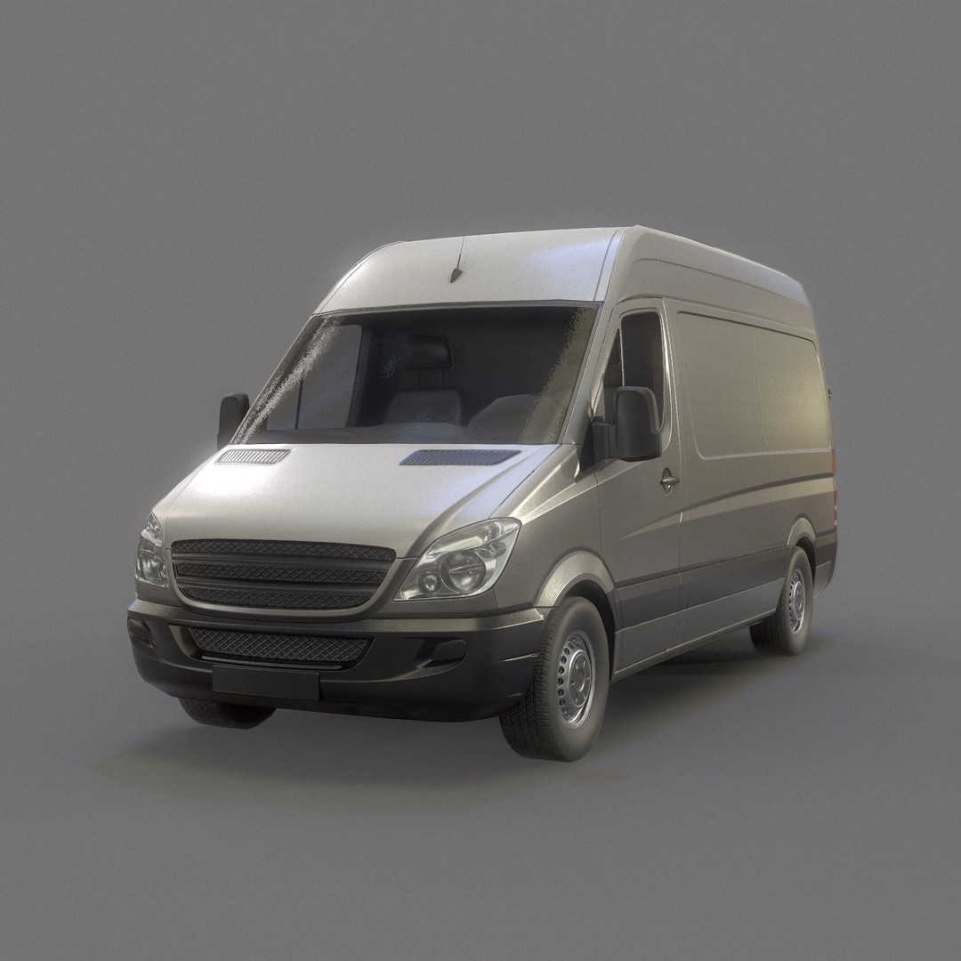 Delivery Van 3D Model – Low Poly Game Asset, FBX, PBR Textures - View 3