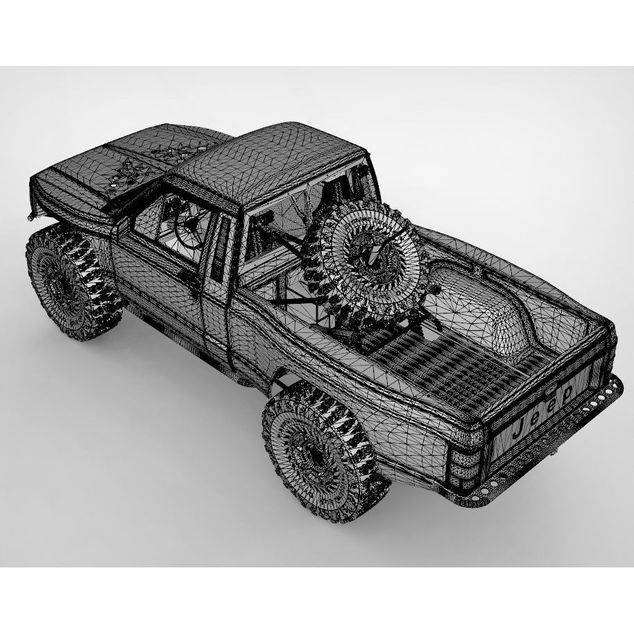 Jeep Comanche Zone Offroad 1994 3D Model – High Poly Truck with Textures