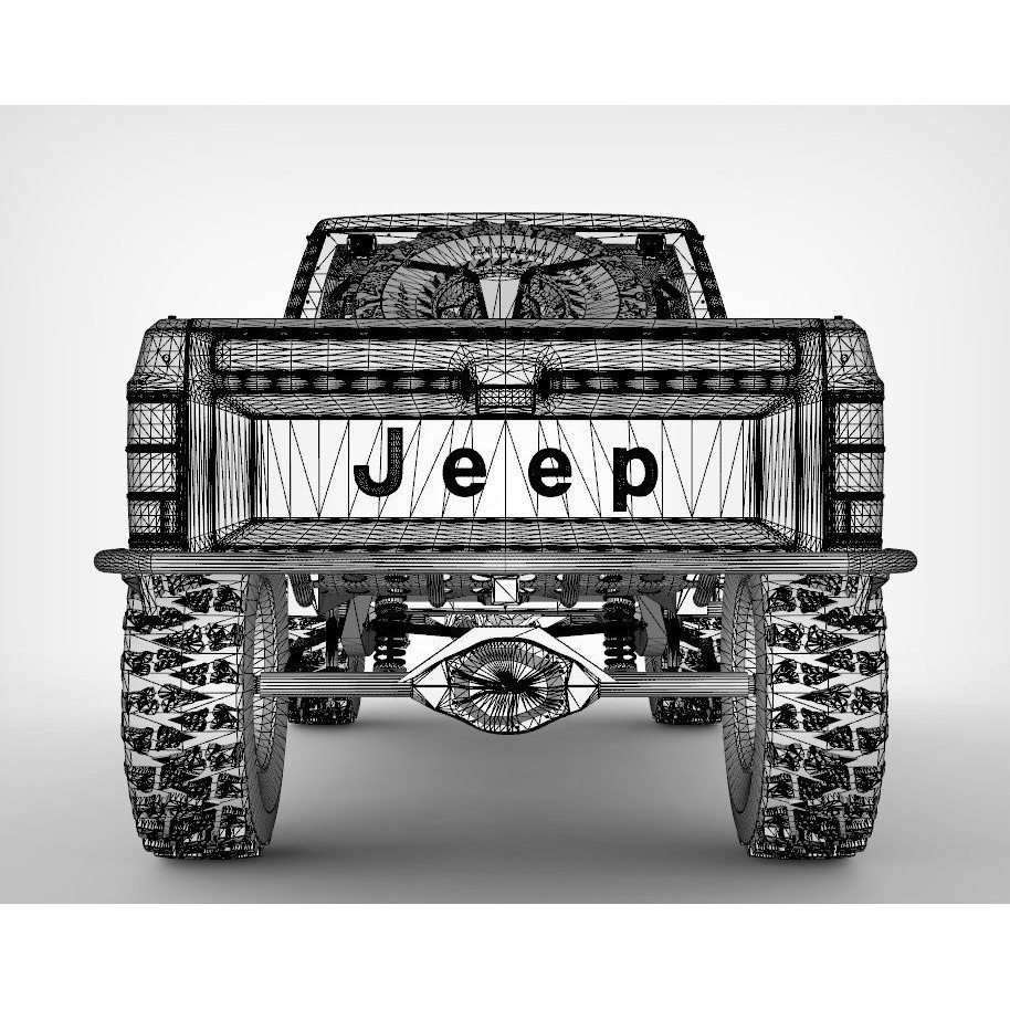 Jeep Comanche Zone Offroad 1994 3D Model – High Poly Truck with Textures - View 17