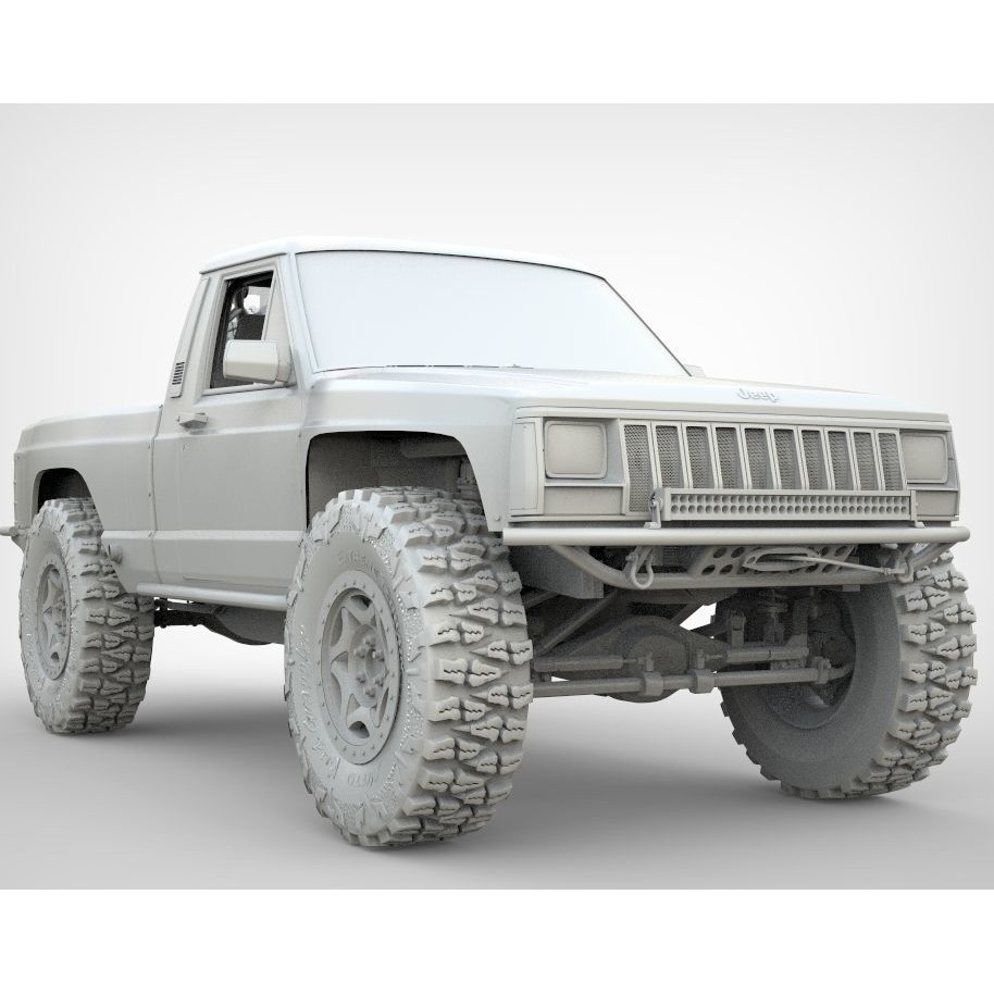 Jeep Comanche Zone Offroad 1994 3D Model – High Poly Truck with Textures - View 9