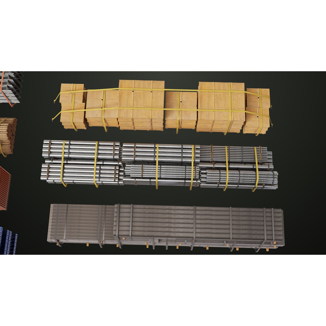 Flatbed Trailer 3D Model – Low Poly PBR Game Asset, Blender, FBX - View 14
