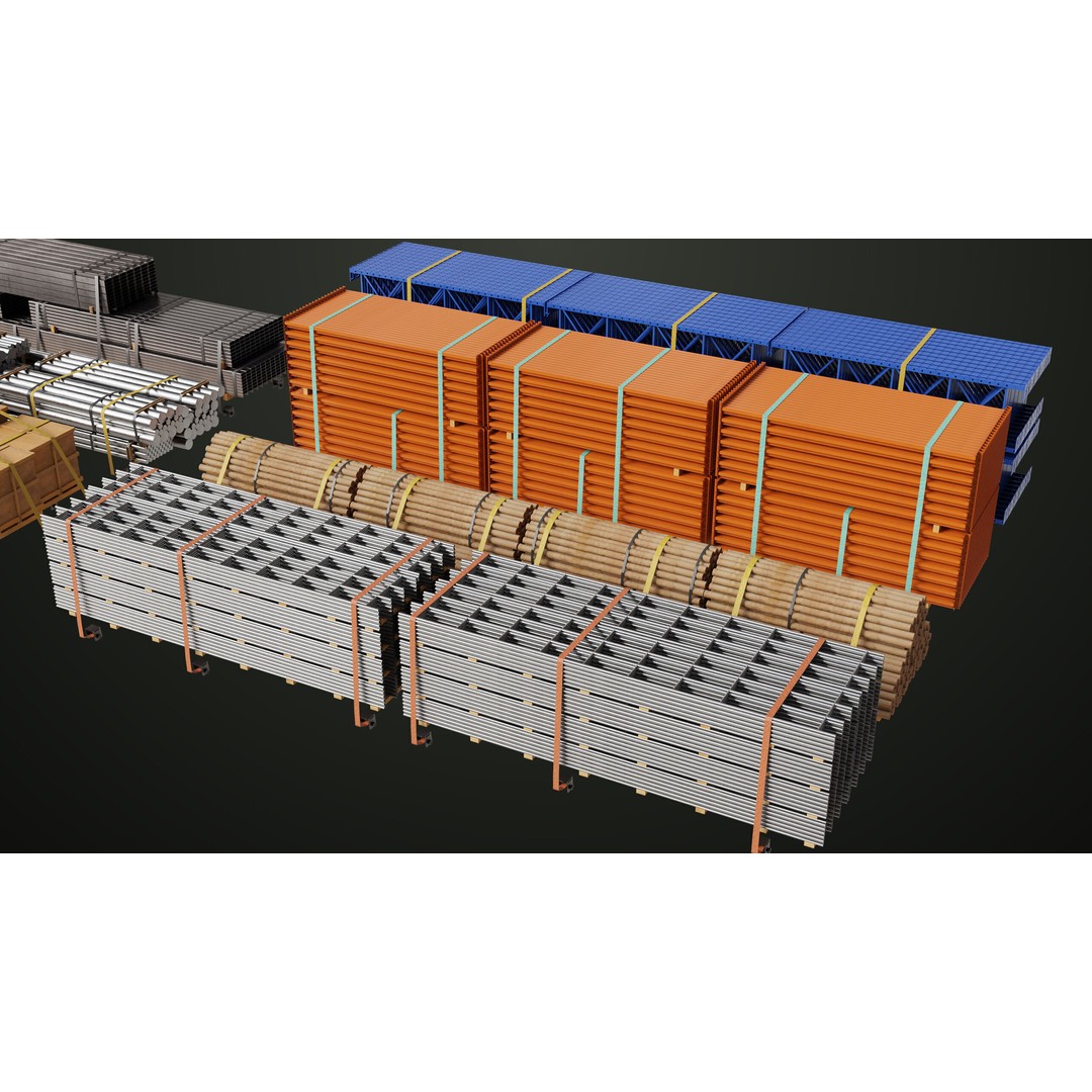 Flatbed Trailer 3D Model – Low Poly PBR Game Asset, Blender, FBX - View 15