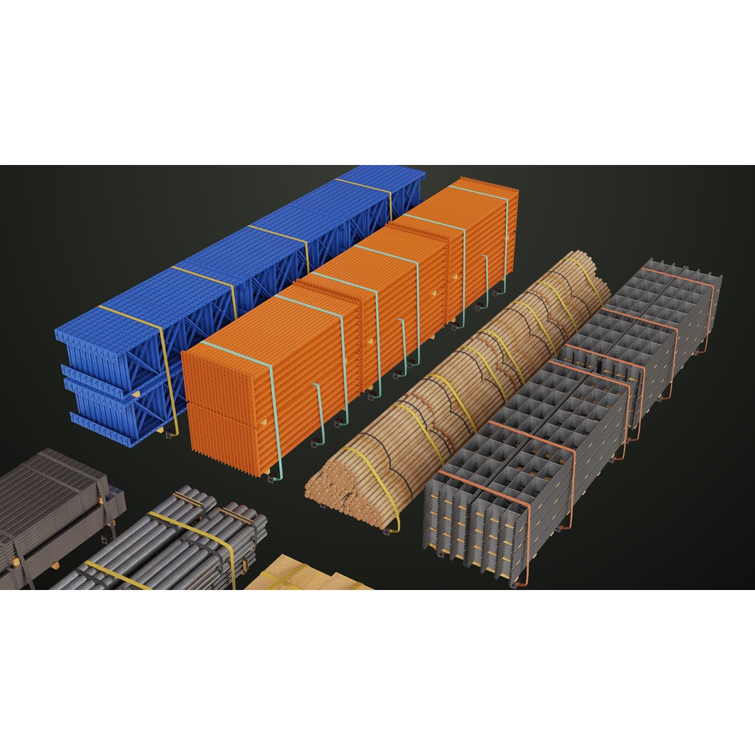 Flatbed Trailer 3D Model – Low Poly PBR Game Asset, Blender, FBX - View 16