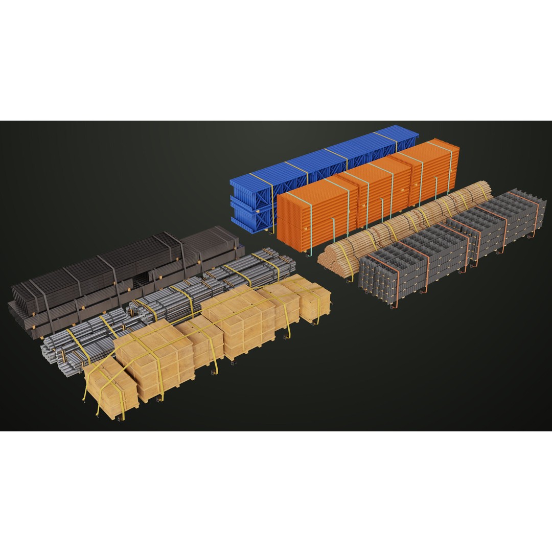 Flatbed Trailer 3D Model – Low Poly PBR Game Asset, Blender, FBX - View 18