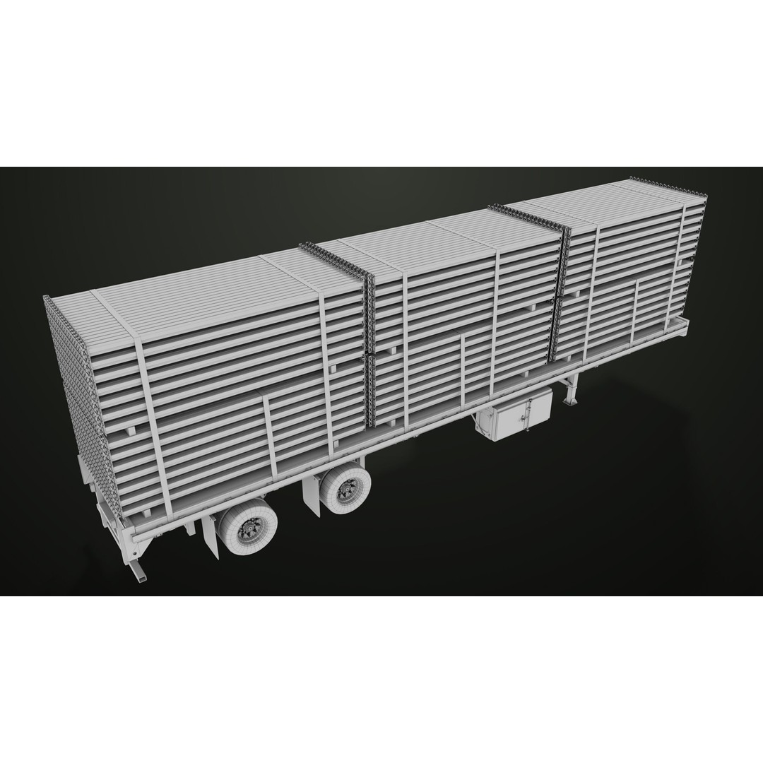 Flatbed Trailer 3D Model – Low Poly PBR Game Asset, Blender, FBX - View 39