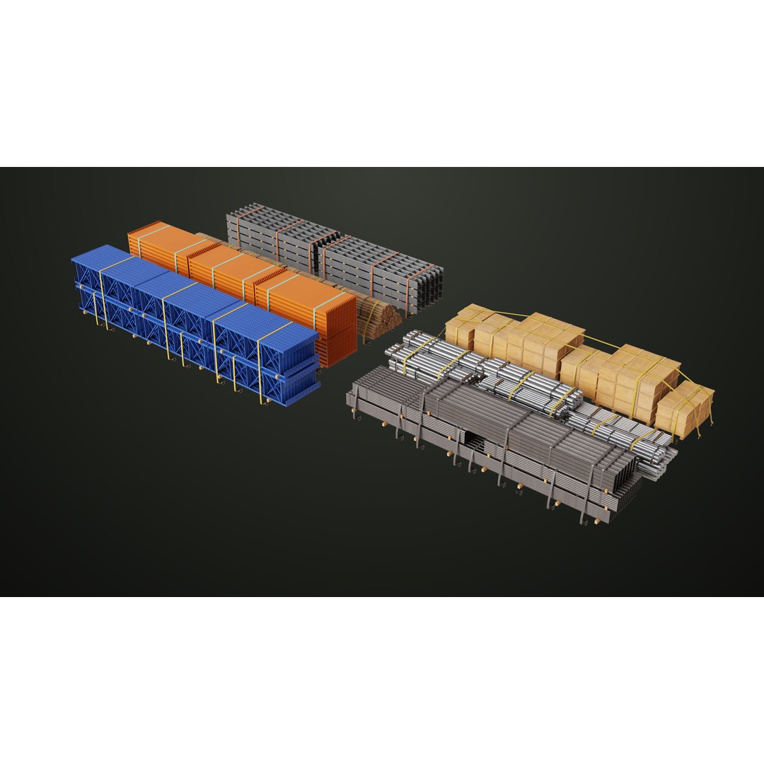 Flatbed Trailer 3D Model – Low Poly PBR Game Asset, Blender, FBX - View 4