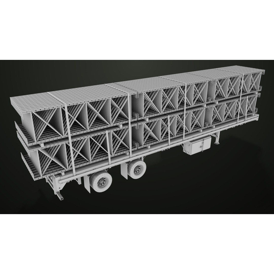 Flatbed Trailer 3D Model – Low Poly PBR Game Asset, Blender, FBX - View 72