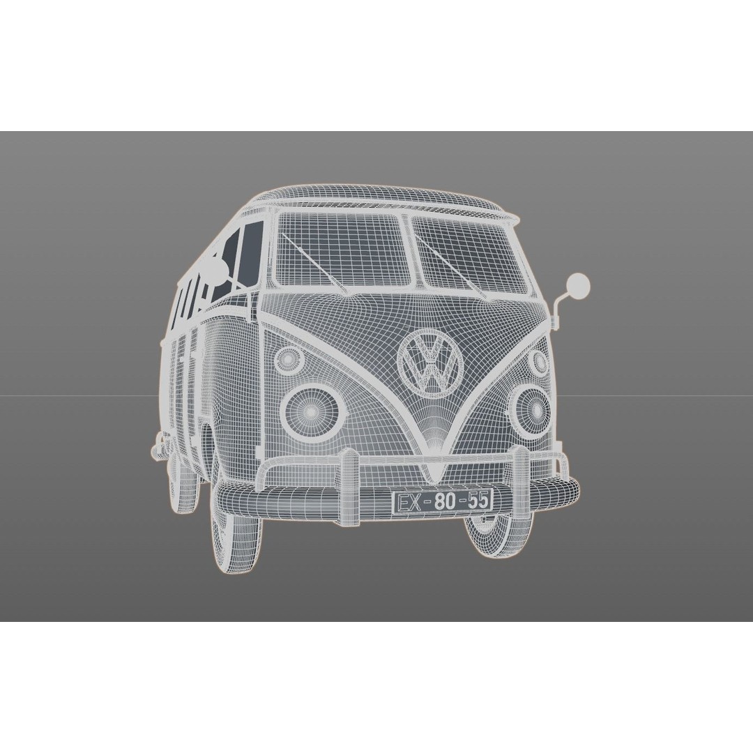 Volkswagen T1 Split Screen 1967 3D Model – Detailed Game-Ready Asset, FBX, OBJ, Blender