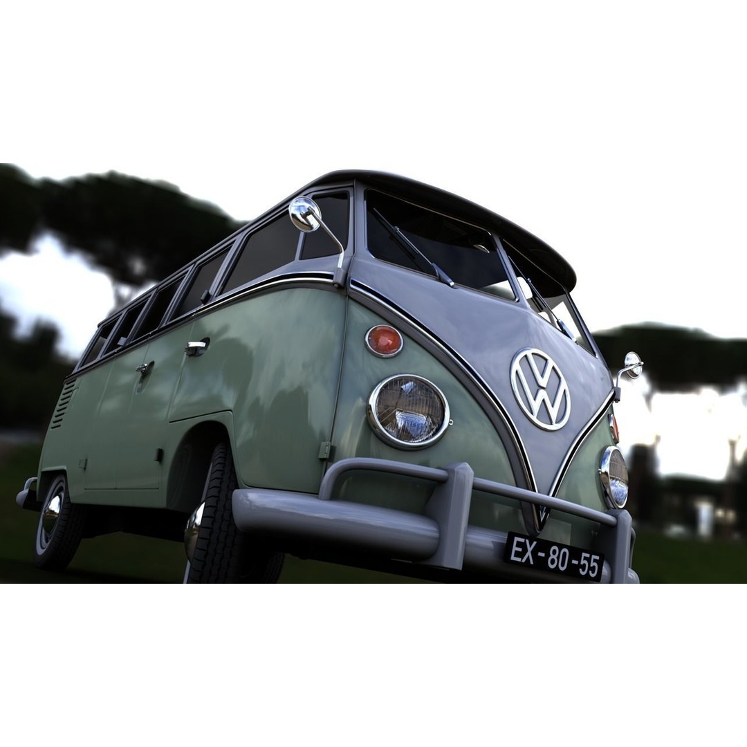 Volkswagen T1 Split Screen 1967 3D Model – Detailed Game-Ready Asset, FBX, OBJ, Blender - View 13