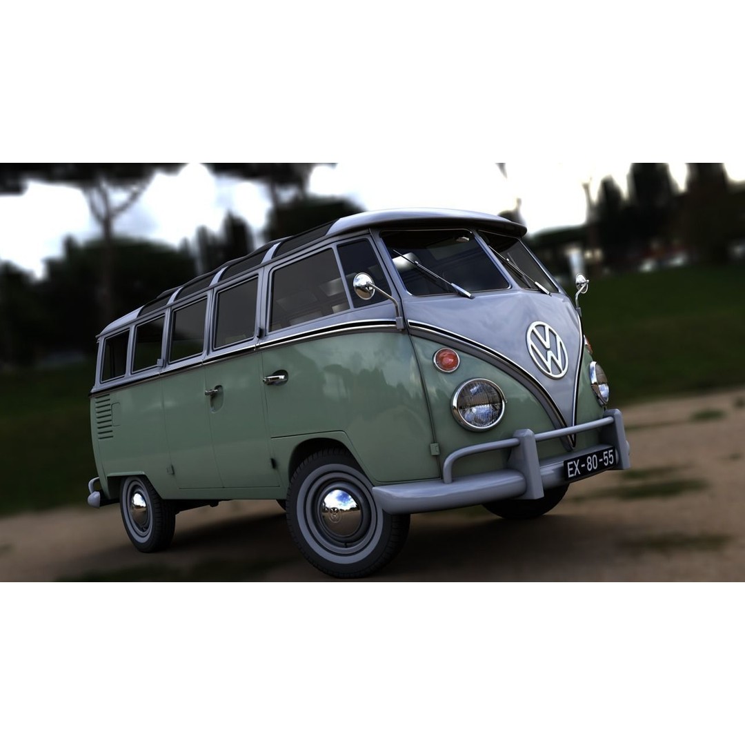 Volkswagen T1 Split Screen 1967 3D Model – Detailed Game-Ready Asset, FBX, OBJ, Blender - View 14