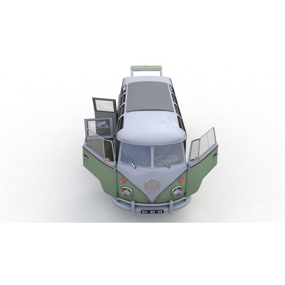 Volkswagen T1 Split Screen 1967 3D Model – Detailed Game-Ready Asset, FBX, OBJ, Blender - View 17