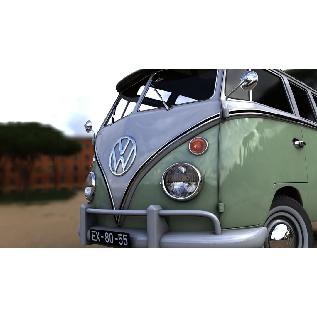 Volkswagen T1 Split Screen 1967 3D Model – Detailed Game-Ready Asset, FBX, OBJ, Blender - View 19