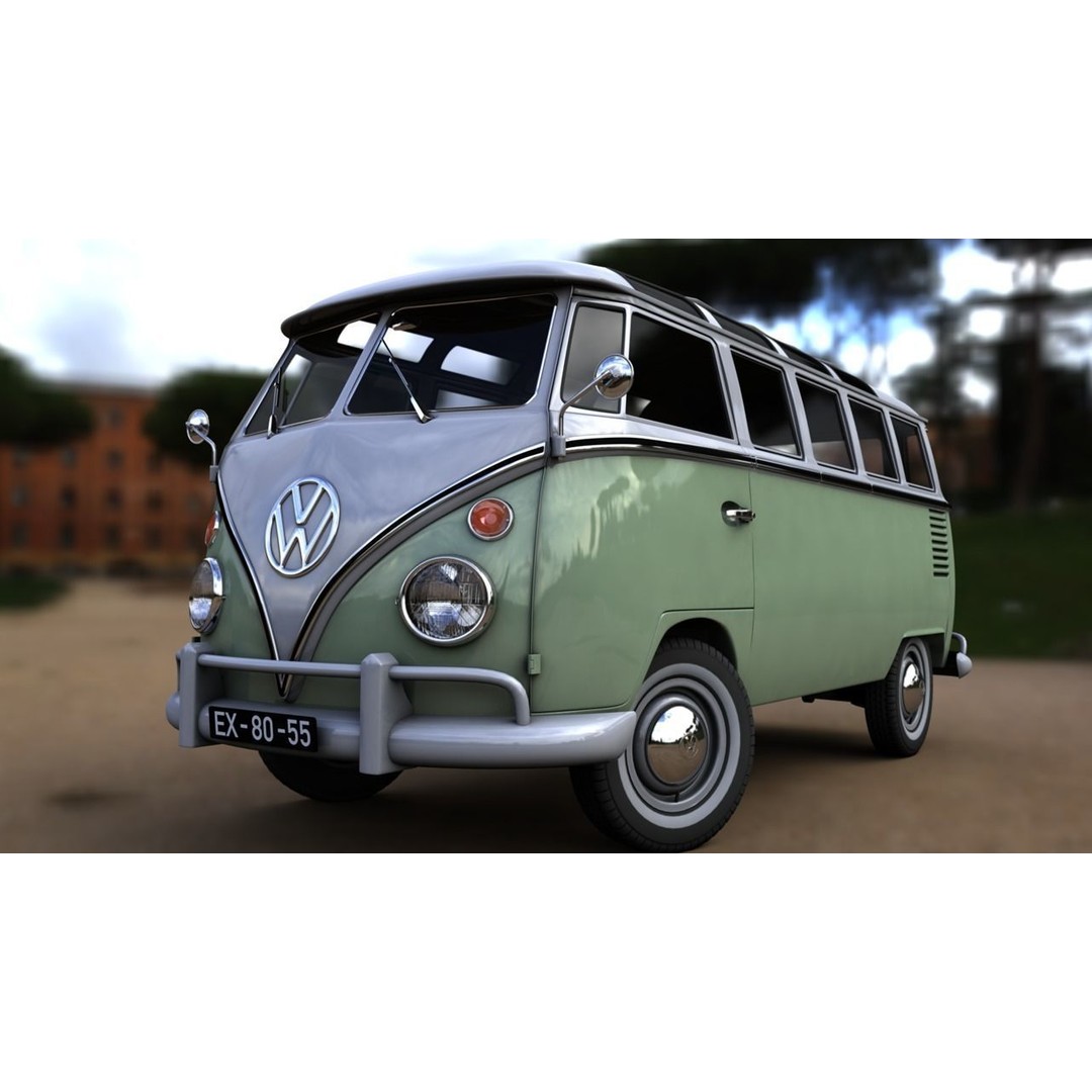 Volkswagen T1 Split Screen 1967 3D Model – Detailed Game-Ready Asset, FBX, OBJ, Blender - View 20