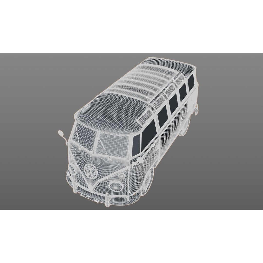 Volkswagen T1 Split Screen 1967 3D Model – Detailed Game-Ready Asset, FBX, OBJ, Blender - View 21