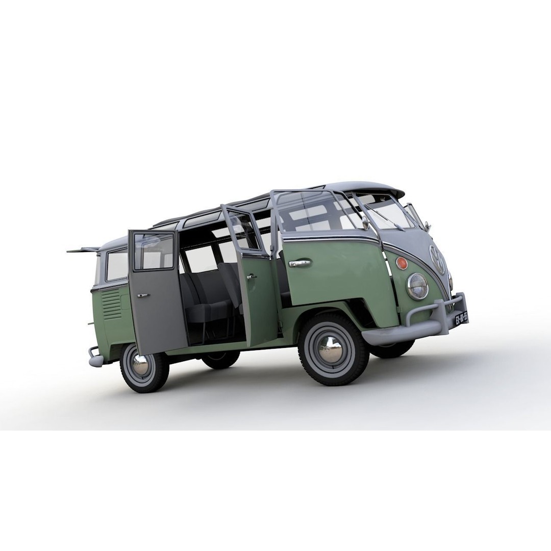 Volkswagen T1 Split Screen 1967 3D Model – Detailed Game-Ready Asset, FBX, OBJ, Blender - View 4