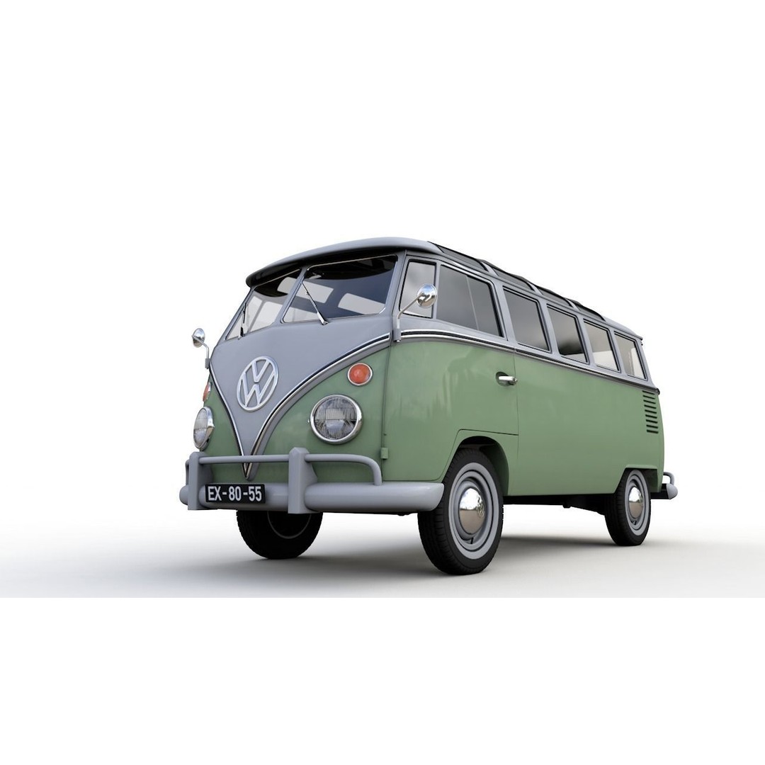 Volkswagen T1 Split Screen 1967 3D Model – Detailed Game-Ready Asset, FBX, OBJ, Blender - View 5