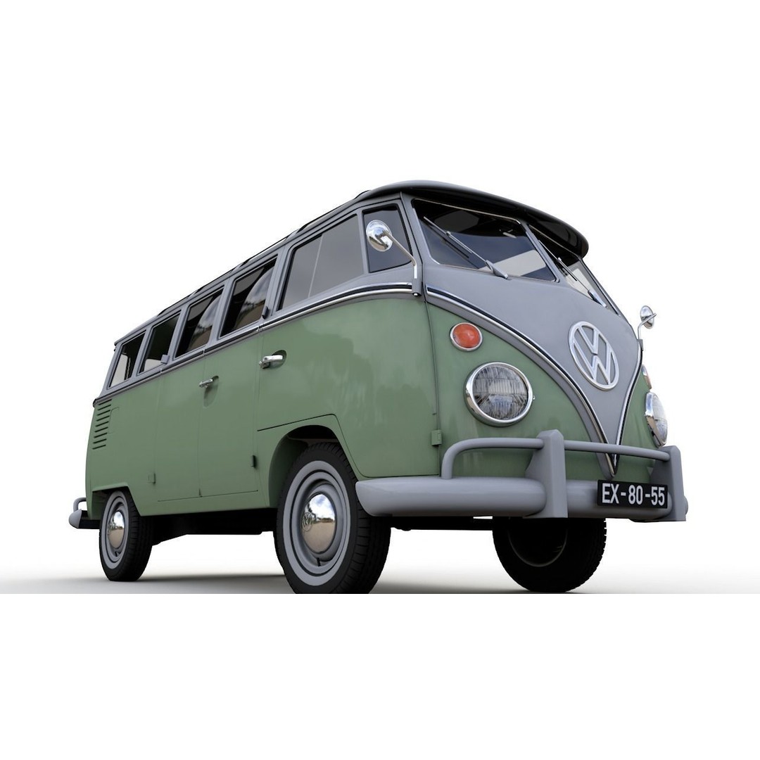 Volkswagen T1 Split Screen 1967 3D Model – Detailed Game-Ready Asset, FBX, OBJ, Blender - View 6