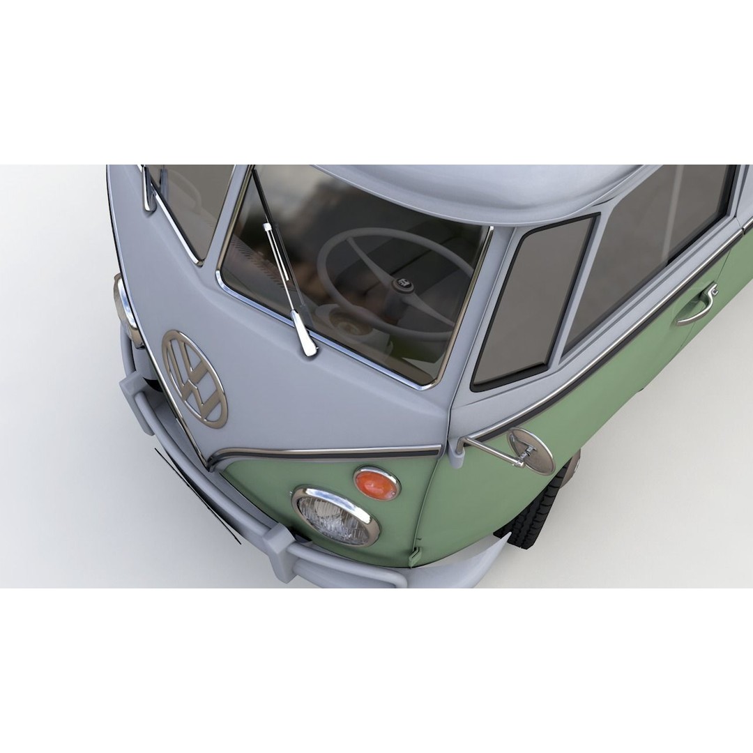 Volkswagen T1 Split Screen 1967 3D Model – Detailed Game-Ready Asset, FBX, OBJ, Blender - View 8