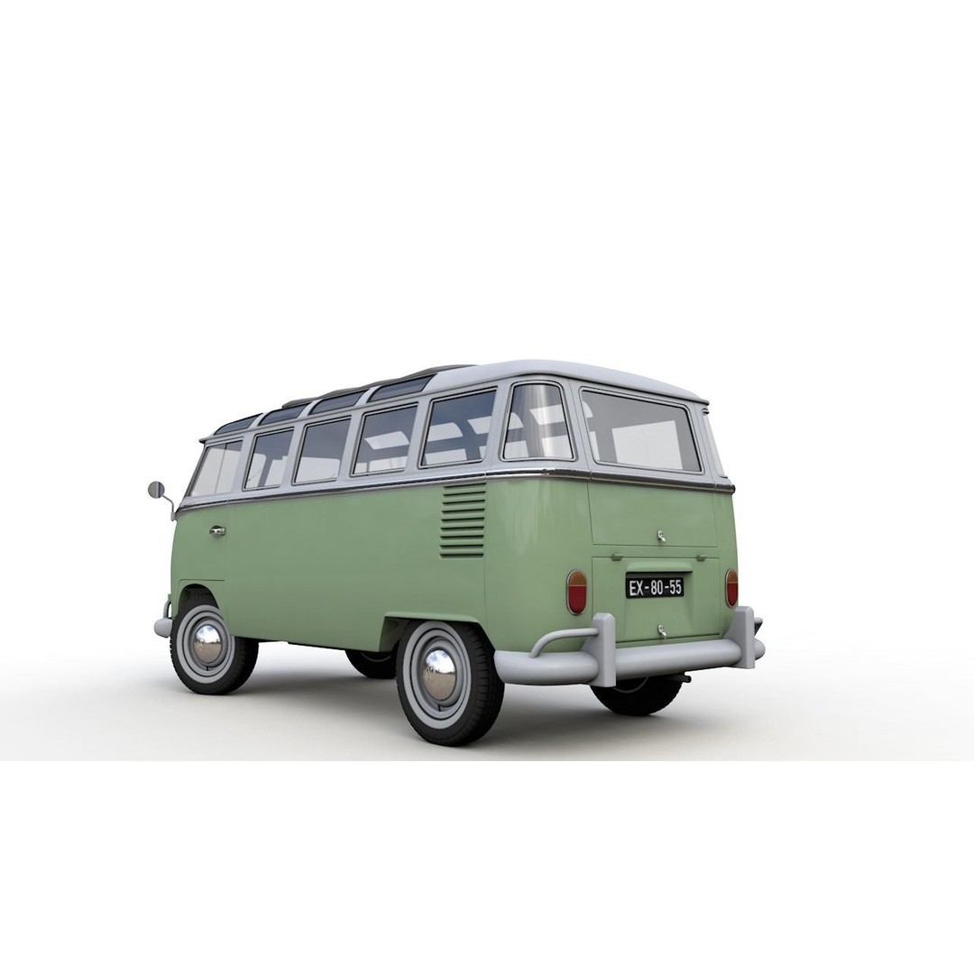 Volkswagen T1 Split Screen 1967 3D Model – Detailed Game-Ready Asset, FBX, OBJ, Blender - View 9