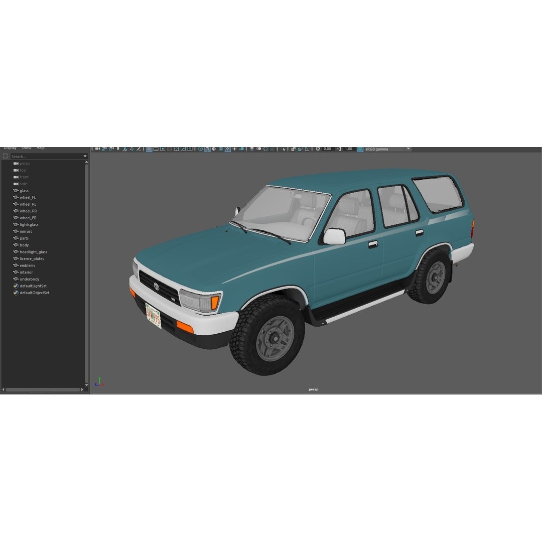 1994 Toyota 4Runner 3D Model – Low Poly Game Ready Asset, FBX - View 42