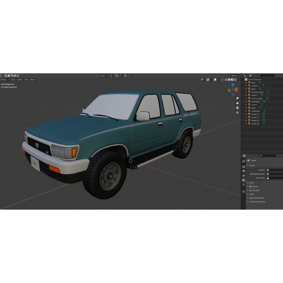 1994 Toyota 4Runner 3D Model – Low Poly Game Ready Asset, FBX - View 43