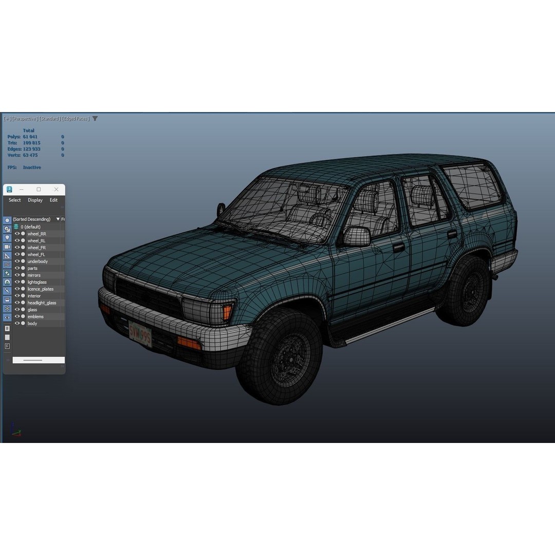 1994 Toyota 4Runner 3D Model – Low Poly Game Ready Asset, FBX - View 44
