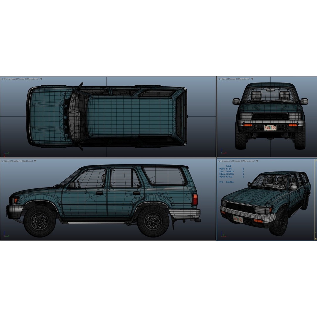 1994 Toyota 4Runner 3D Model – Low Poly Game Ready Asset, FBX - View 46