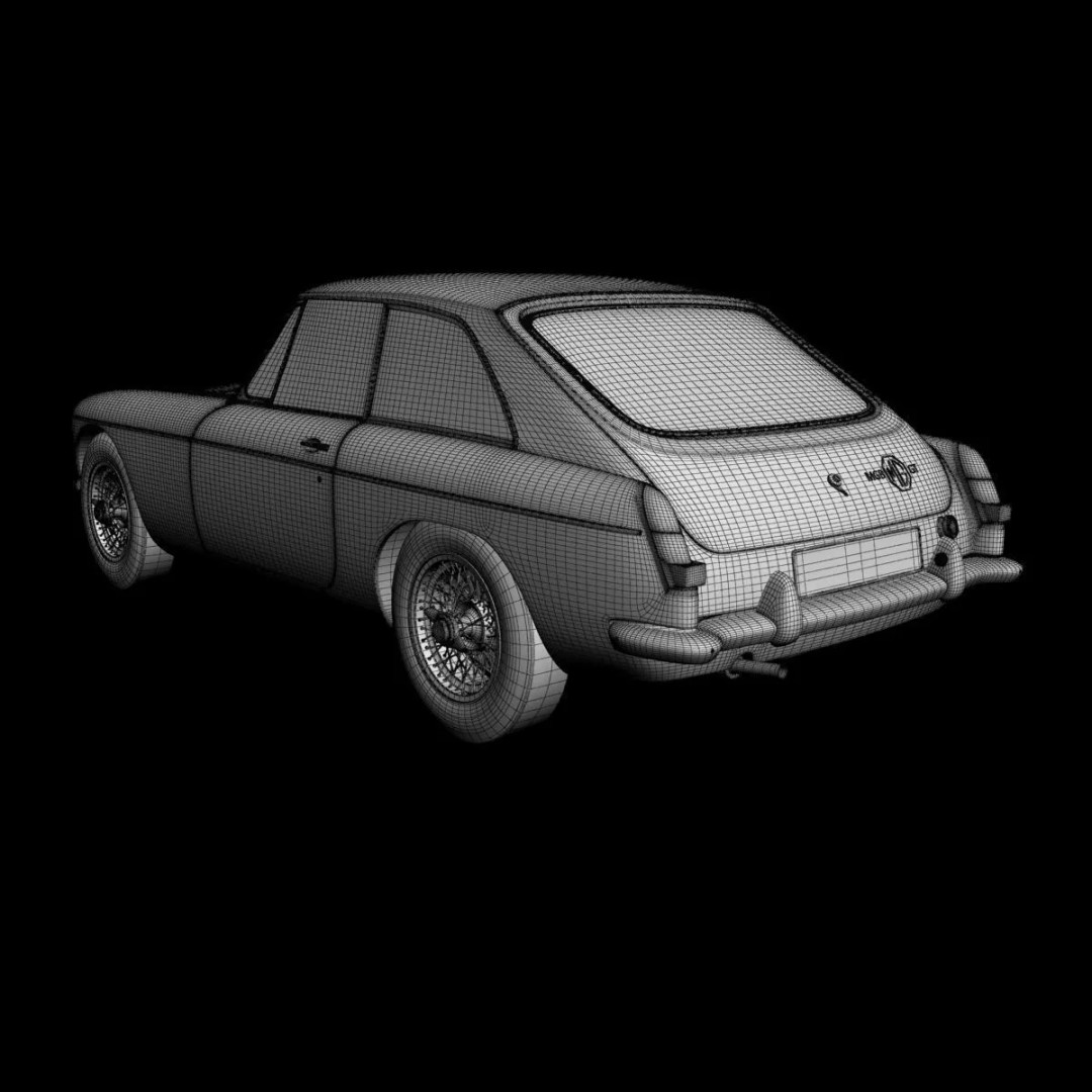 MG MGB GT 3D Model – High Poly Classic Coupe, FBX & OBJ