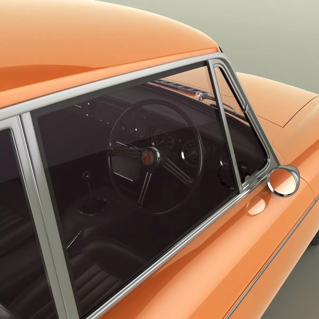 MG MGB GT 3D Model – High Poly Classic Coupe, FBX & OBJ - View 10