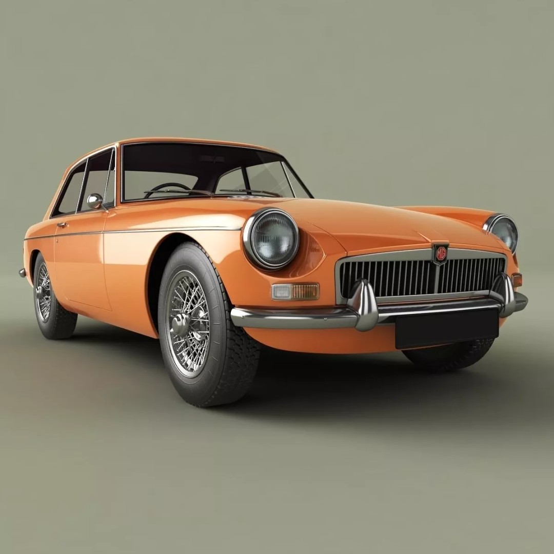 MG MGB GT 3D Model – High Poly Classic Coupe, FBX & OBJ - View 11