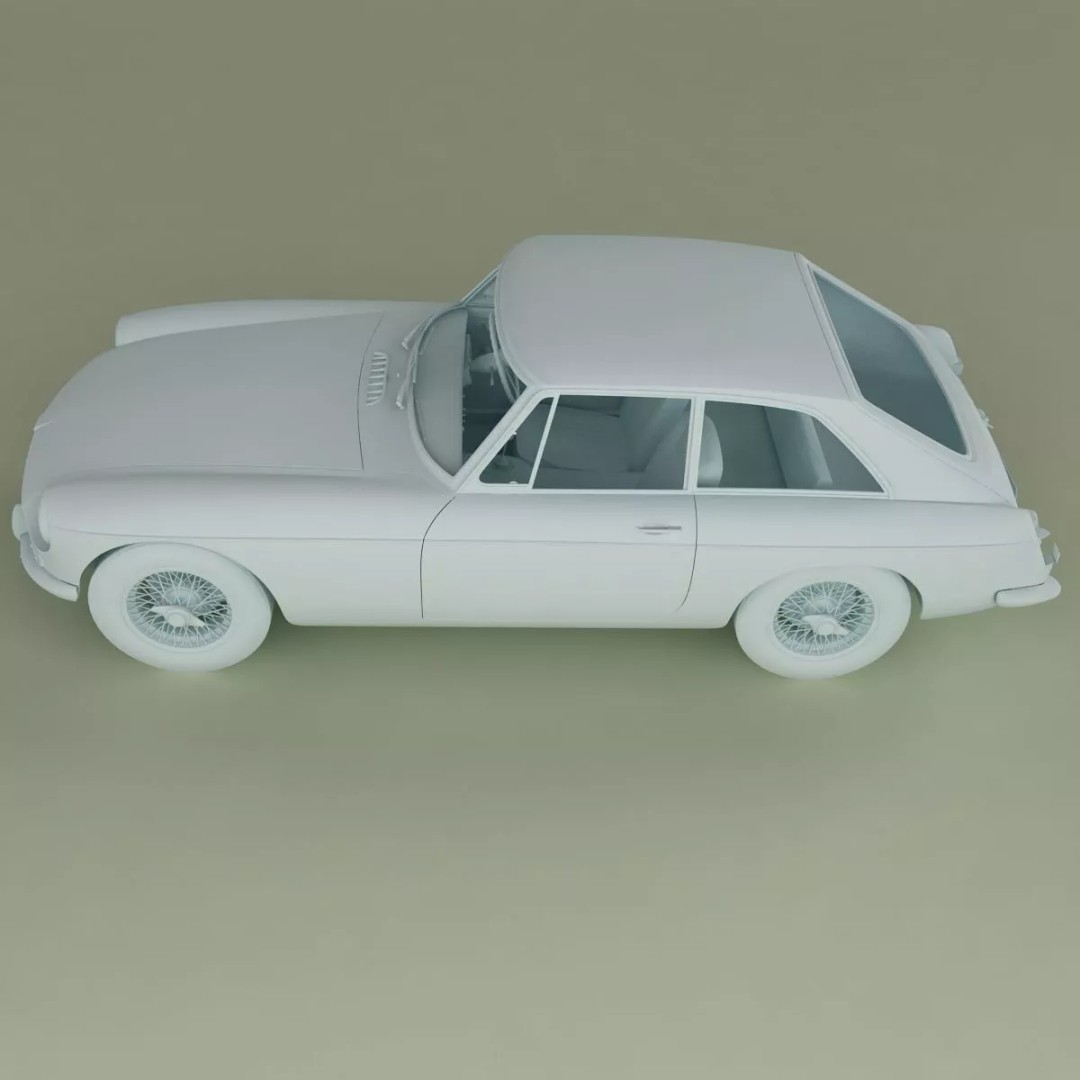 MG MGB GT 3D Model – High Poly Classic Coupe, FBX & OBJ - View 13