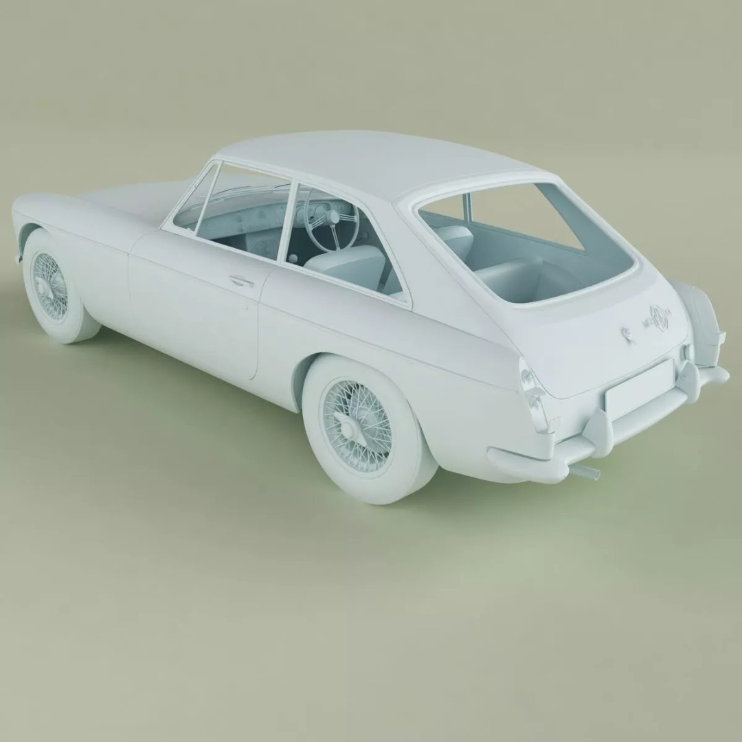 MG MGB GT 3D Model – High Poly Classic Coupe, FBX & OBJ - View 14