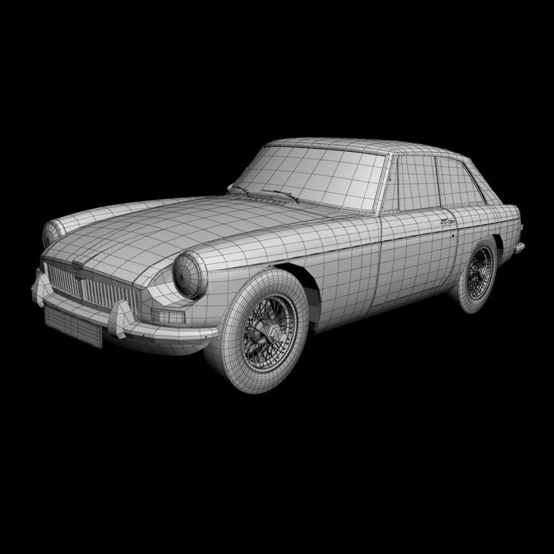 MG MGB GT 3D Model – High Poly Classic Coupe, FBX & OBJ - View 15
