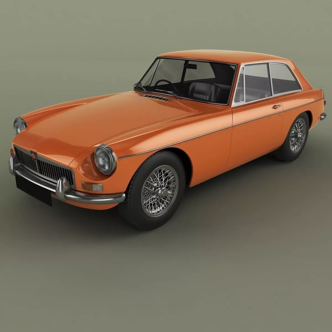 MG MGB GT 3D Model – High Poly Classic Coupe, FBX & OBJ - View 2