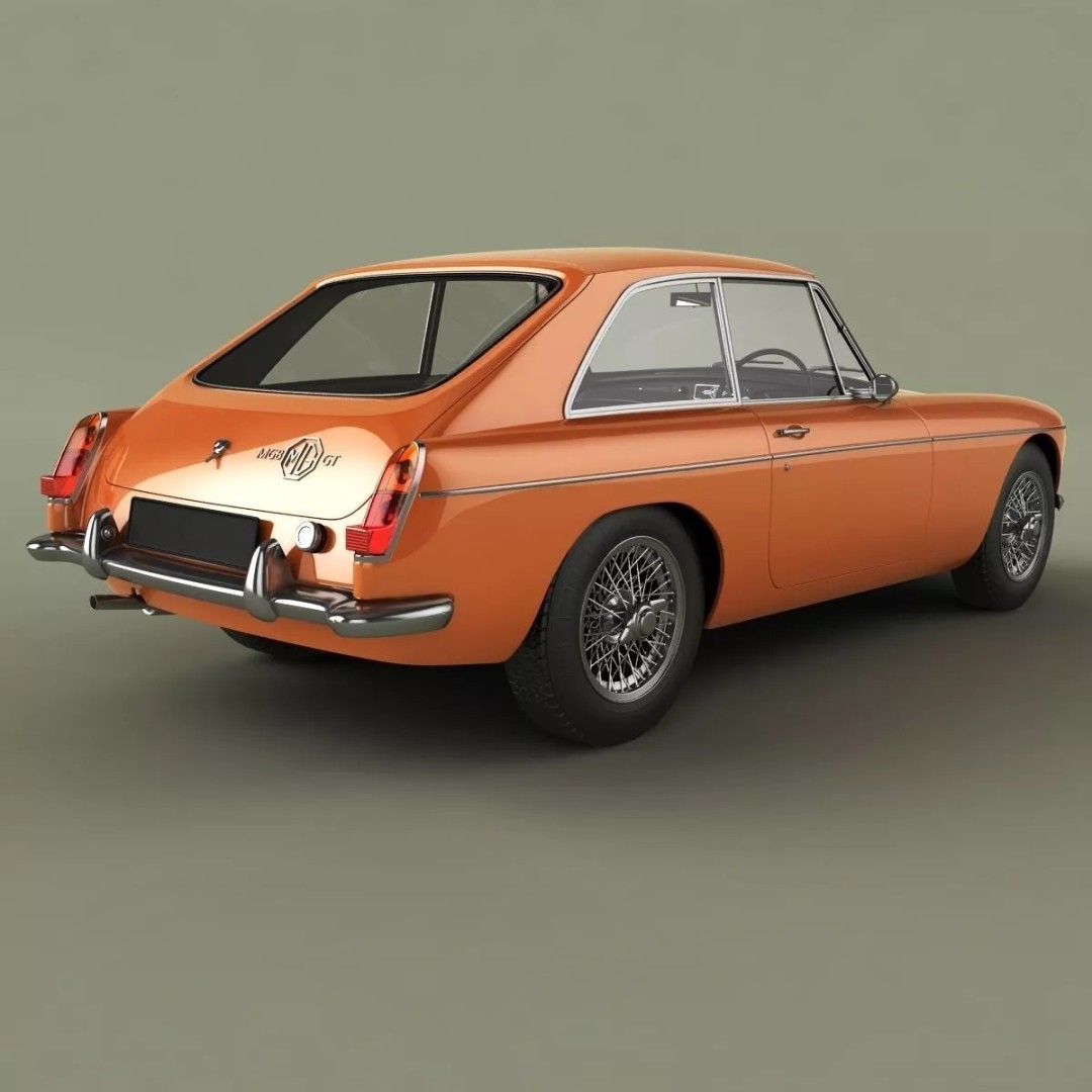 MG MGB GT 3D Model – High Poly Classic Coupe, FBX & OBJ - View 4