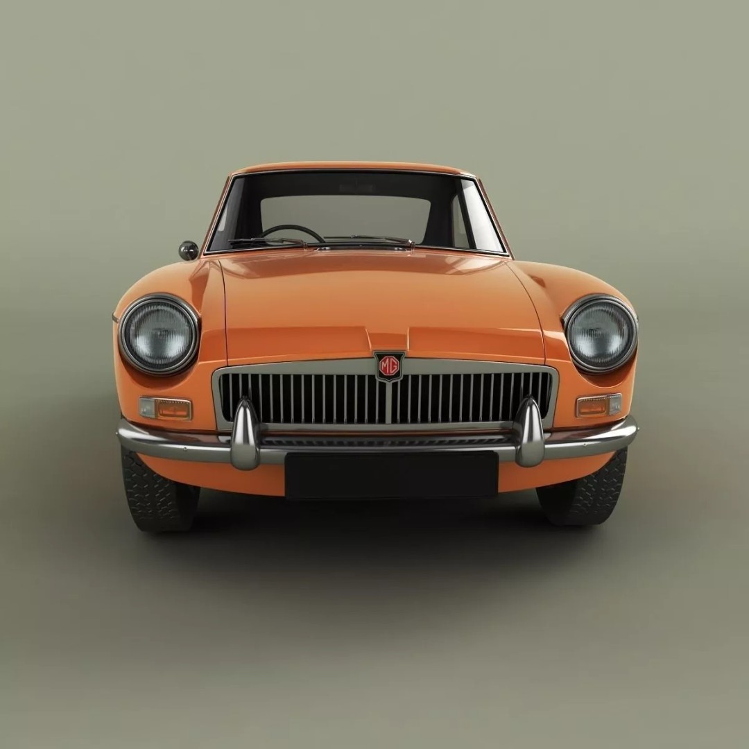 MG MGB GT 3D Model – High Poly Classic Coupe, FBX & OBJ - View 6