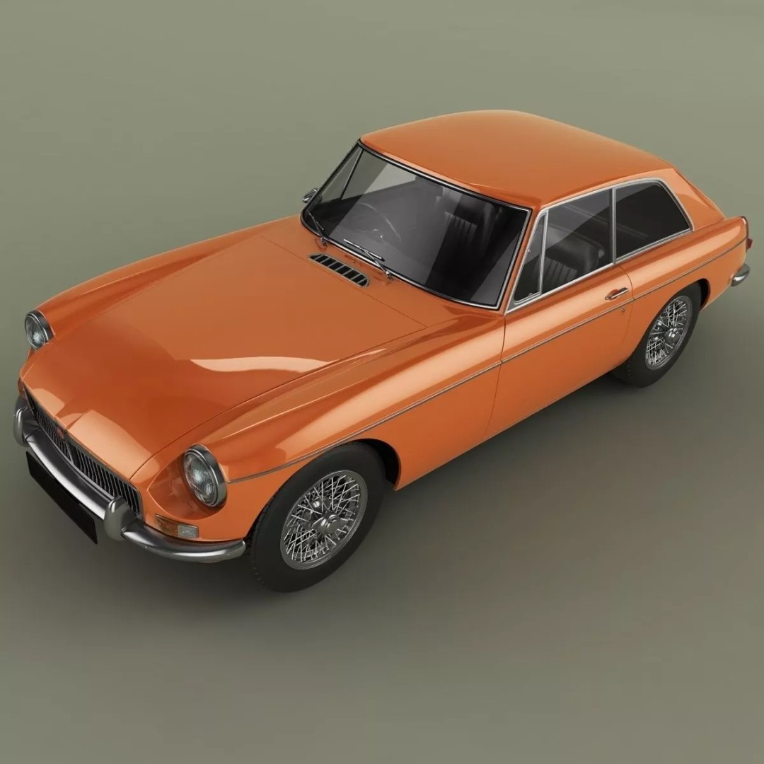 MG MGB GT 3D Model – High Poly Classic Coupe, FBX & OBJ - View 7